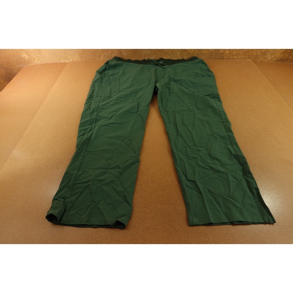 Mandala Womens Size 3XL Midnight Green Split Hem Cargo Scrub Pants NWT